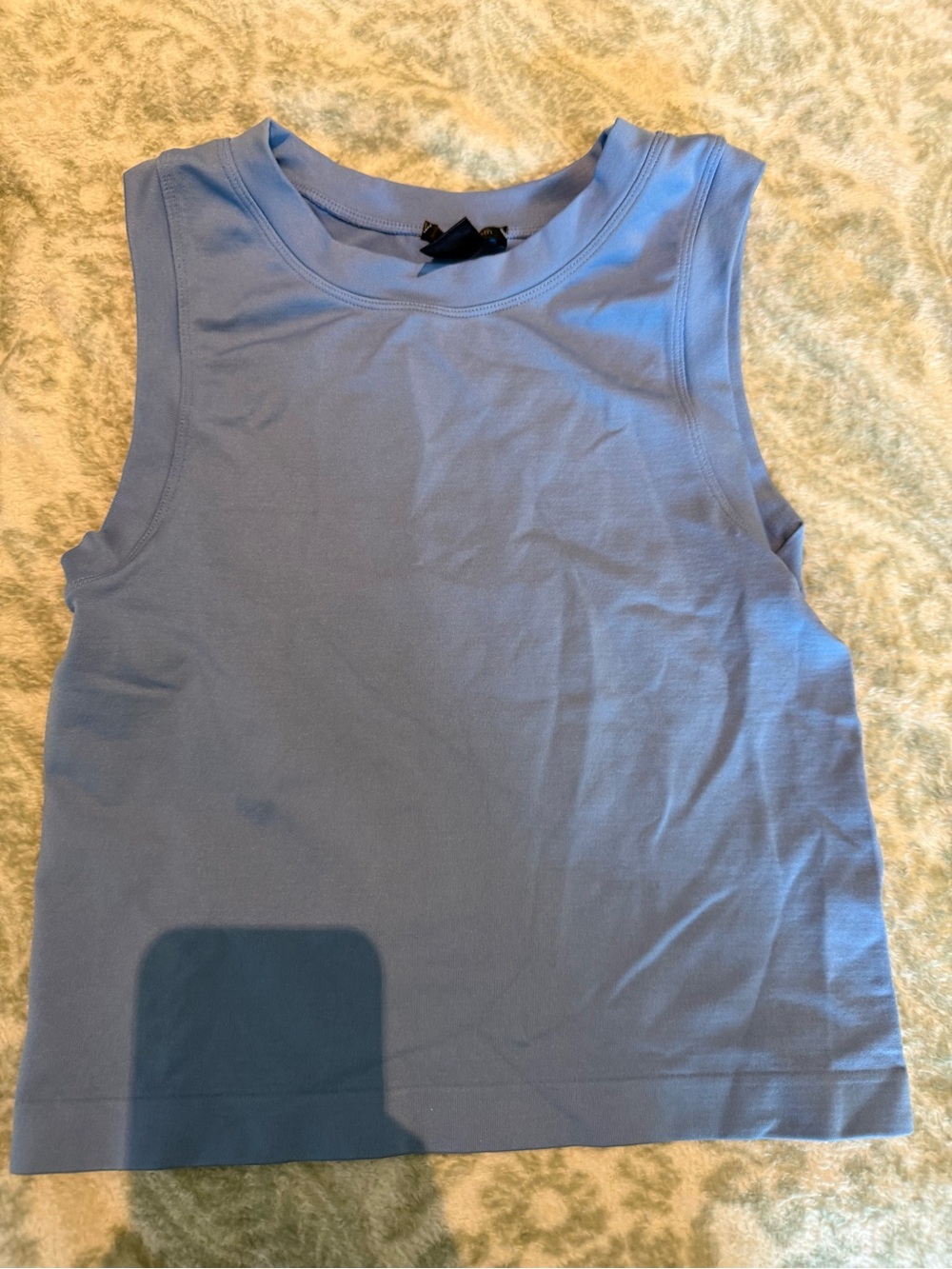Sleeveless Crewneck Tank Top in Light Blue